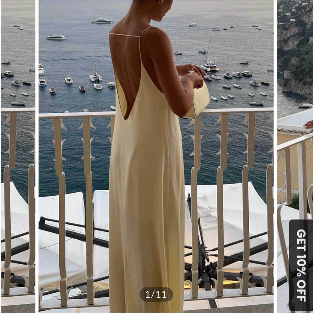 Commense - backless vacation satin maxi dress